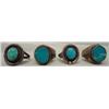 Image 1 : 4 Navajo Silver Turquoise Rings