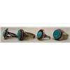 Image 2 : 4 Navajo Silver Turquoise Rings