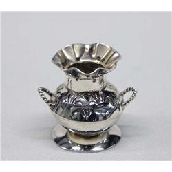 Navajo Miniature Sterling Silver Vase