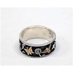 14K Gold on Silver Ring Band