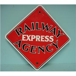 Vintage Porcelain Railway Express Agency Sign