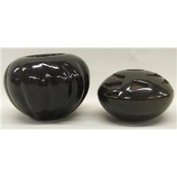 2 Santa Clara Pottery By Barbara A. & P. Salazar