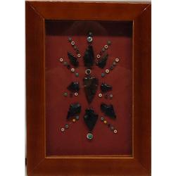 Framed New Mexico Arizona Arrowheads