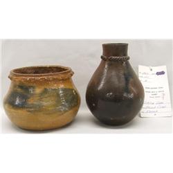 2 Navajo Pottery Vase And Bowl