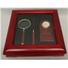 Image 2 : New Boxed Desk Set In Red Mahogany Stained Box