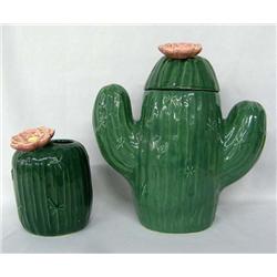 Treasure Craft Ceramic Cactus Cookie and Sugar Jar