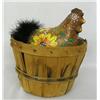 Image 1 : Hand Painted Pottery Chicken in a Basket