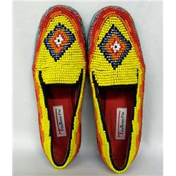 Italian Women's Loafers Hand Beaded by Kills Thunder
