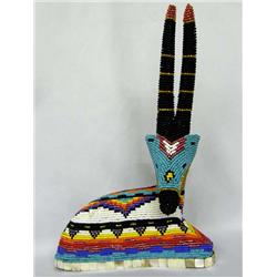 Antelope Sculpture Hand Beaded by Kills Thunder