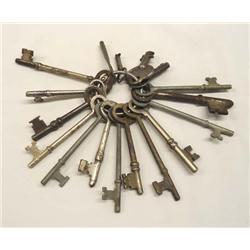 17 Vintage Keys On Ring