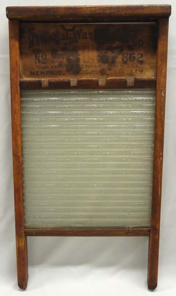 Antique National Washboard Co. Glass Washboard