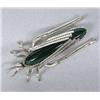 Image 1 : Navajo Silver Malachite Grasshopper Pin by Yazzie