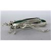 Image 2 : Navajo Silver Malachite Grasshopper Pin by Yazzie