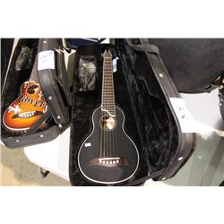 WASHBURN ROVER BLACK TRAVEL GUITAR WITH CASE