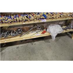 SHELF FULL OF ASSORTED DRUM HARDWARE