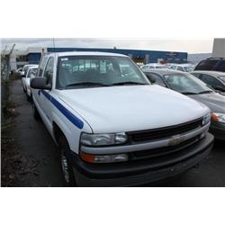 2001 WHITE CHEVROLET SILVERADO 1500 EXTENDED CAB