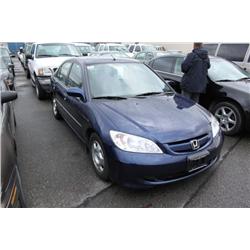 2005 BLUE HONDA CIVIC HYBRID 4DR SEDAN