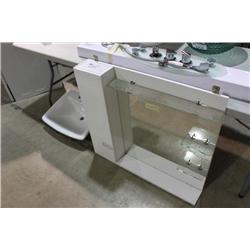 WHITE & GLASS VANITY WITH SINK