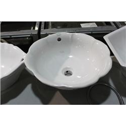 WHITE FLOWER SHAPED BATHROOM SINK
