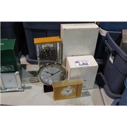 5 DECORATIVE BULOVA CLOCKS