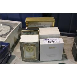 5 DECORATIVE BULOVA CLOCKS