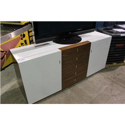 WHITE 7 DRAWER CREDENZA