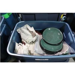 BIN OF DISHWARE