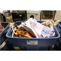 BIN OF BAGS & TOWELS