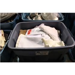 BIN OF TABLE CLOTHS & TOWELS