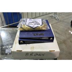 BOX OF SPORTS CARDS -  2 BINDERS & BAG OF