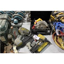 3 NAIL GUNS & DEWALT SAW