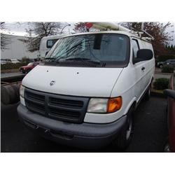 2001 WHITE DODGE RAM 1500 CARGO VAN