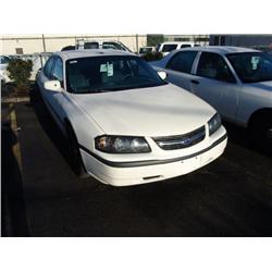 2003 WHITE CHEVROLET IMPALA POLICE SERIES 4DR