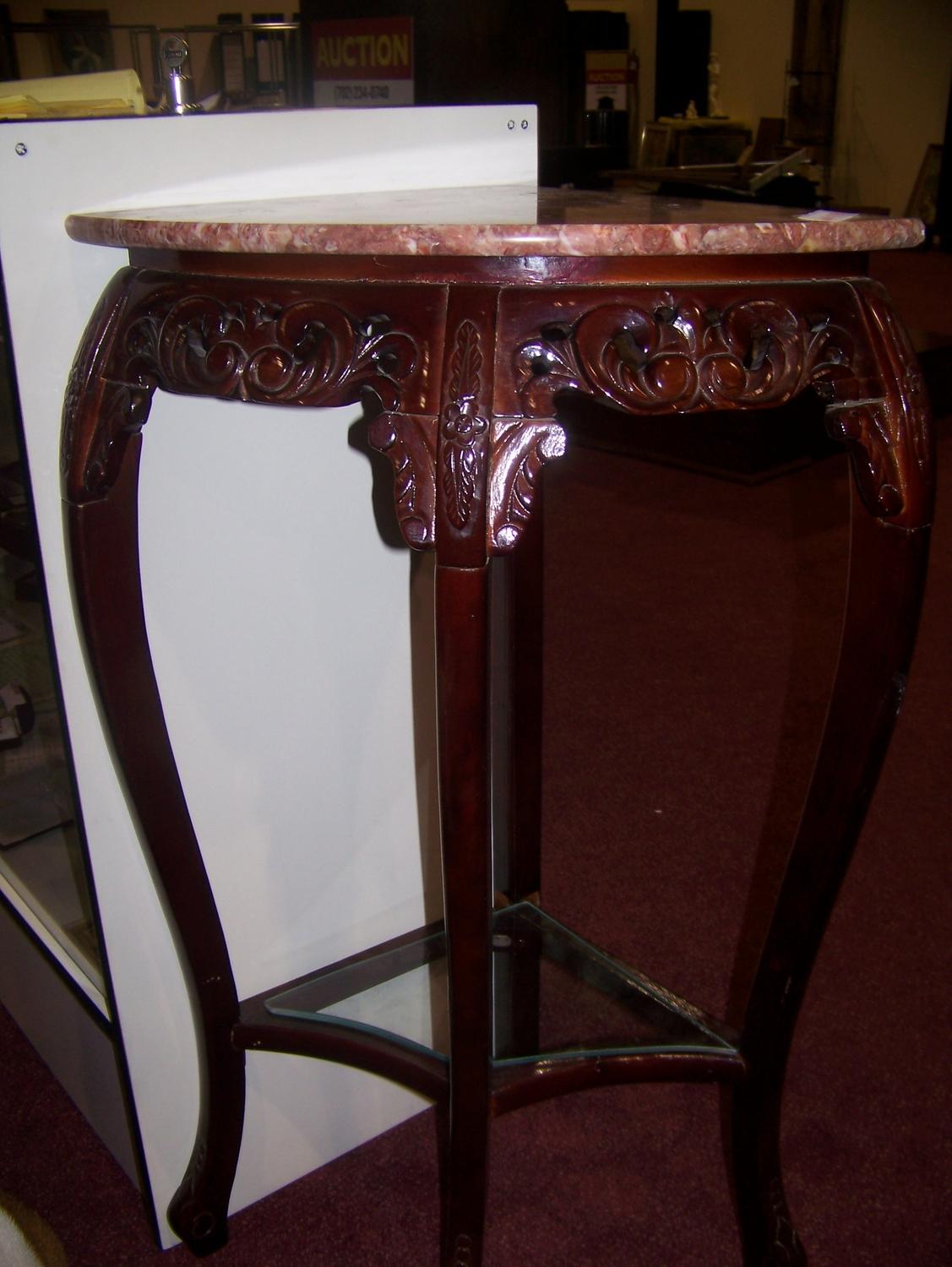 Marble top corner table