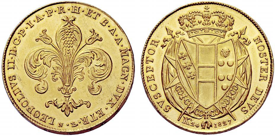 Firenze. Leopoldo II di Lorena. Da 80 fiorini 1827.