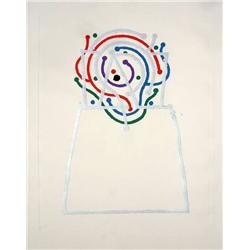 VICENTE ROJO  COLORED VULCAN  METAL ENGRAVING ETCHING