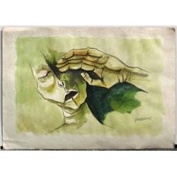 SADNESS AFTER OSVALDO GUAYASAMIN DRAWING