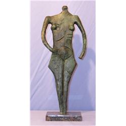 GIRL MAGNIFICENT BRONZE SCULPTURE AFTER RUFINO TAMAYO
