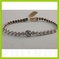 Genuine  3.70 ctw Diamond Bracelet 14KT White Gold 