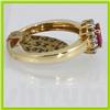Image 2 : Genuine  0.64 ctw Ruby & Diamond Ring 14KT Yellow Gold Ring Size 6.5