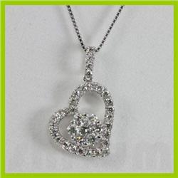 Genuine  0.75 ctw Diamond Necklace 18KT White Gold 
