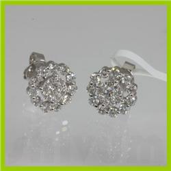 Genuine  0.67 ctw Diamond Earring 18KT White Gold 