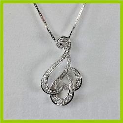 Genuine 0.24 ctw Diamond Pendant 18kt Gold-White