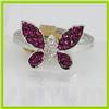 Image 1 : Genuine  0.47 ctw Ruby & Diamond Ring 14KT Yellow Gold Ring Size 6.5