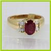 Image 1 : Genuine  1.57ctw Ruby  & Diamond Ring 14KTYellow GoldRing Size 6.5