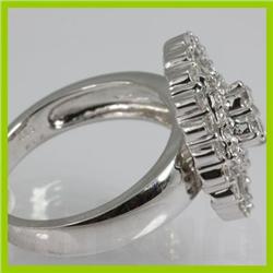 Genuine 1.53 ctw Tappered & Diamond Ring 18kt Gold-White 