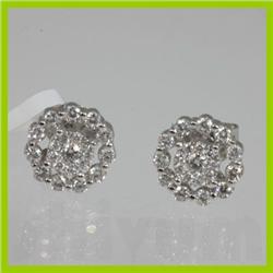Genuine  0.86 ctw Diamond Earring 18KT White Gold 
