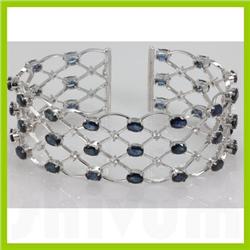Genuine Vintage Design 26.75 ctw Sapphire Bracelet 14KT White Gold 