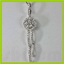 Genuine 0.73 ctw Diamond Pendant 18kt Gold-White