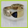 Image 1 : Genuine  0.67ctw Sapphire & Diamond Rirng  14KT Yellow Gold Ring Size 6.5